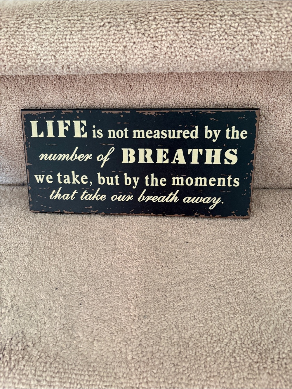 Hobby Lobby Black and Cream Inspirational Plaque